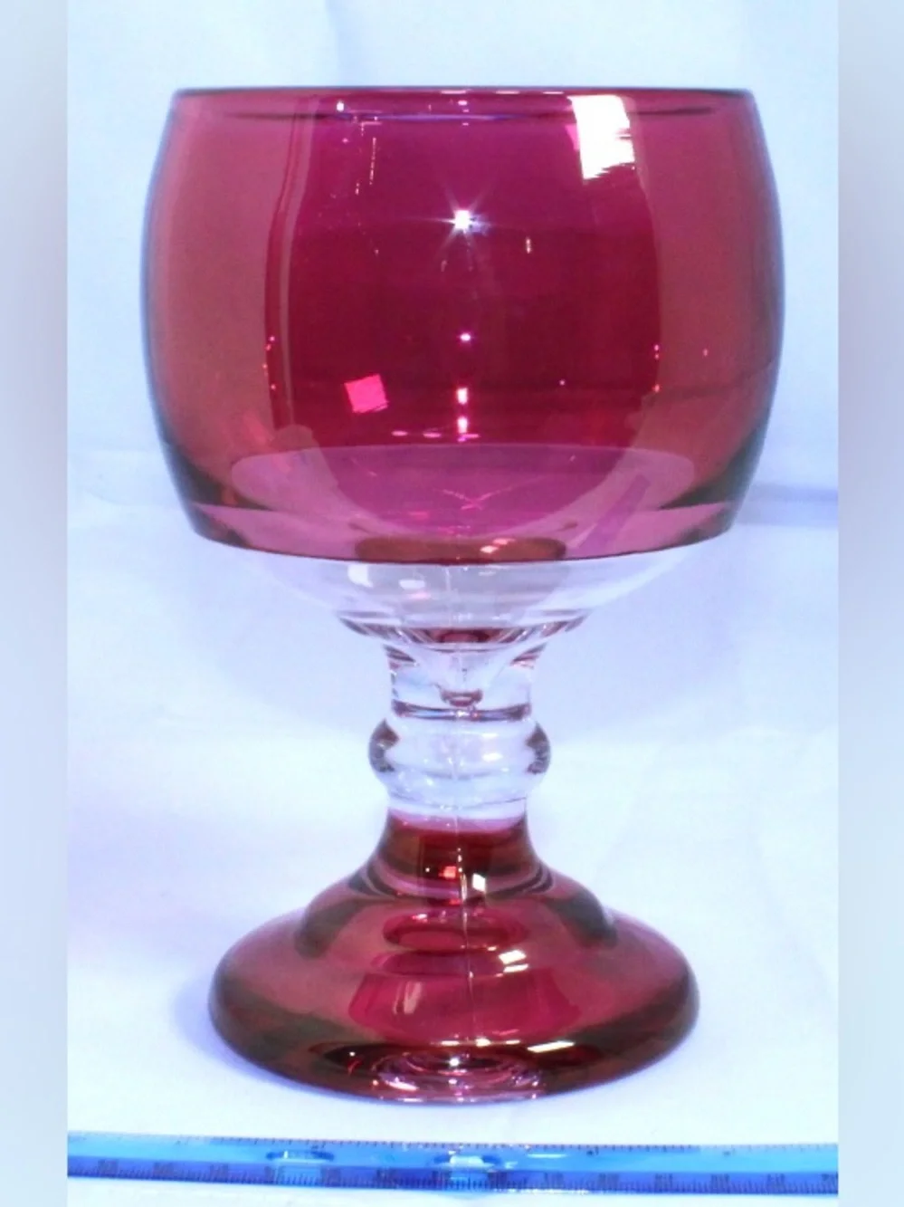 Vintage MCM Blackberry Julep Ruby Red Glass Chalice Goblet